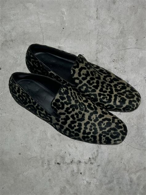 ysl leopard loafers for sale|YSL gio loafers.